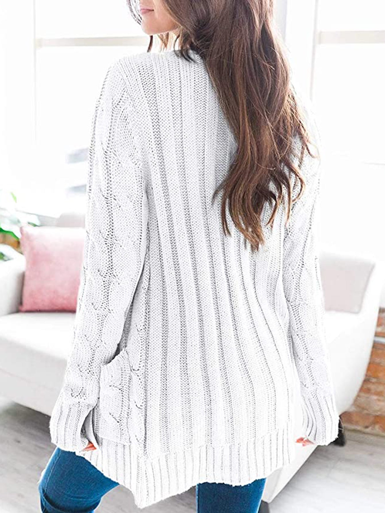 Cable-Knit Buttoned Cardigan with Pockets king-general-store-5710.myshopify.com