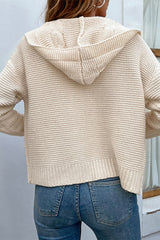 Cable-Knit Dropped Shoulder Hooded Cardigan king-general-store-5710.myshopify.com