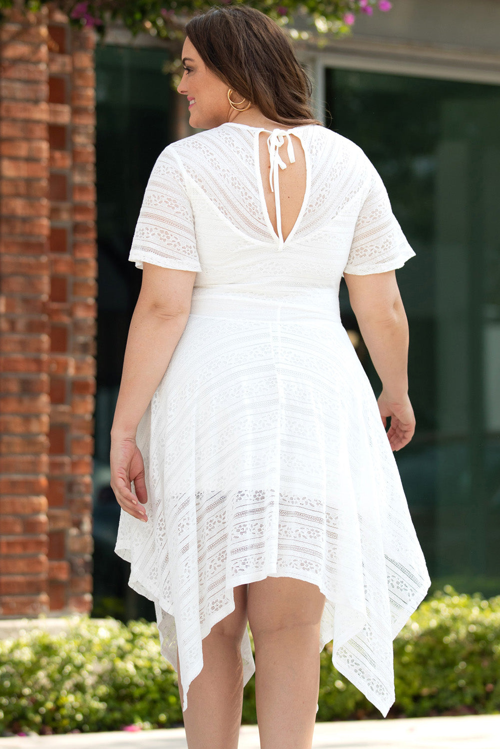 Plus Size Round Neck Short Sleeve Lace Trim Dress king-general-store-5710.myshopify.com