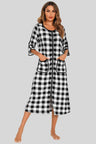 Round Neck Three-Quarter Sleeve Midi Night Dress king-general-store-5710.myshopify.com