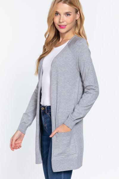 ACTIVE BASIC Open Front Long Sleeve Cardigan king-general-store-5710.myshopify.com