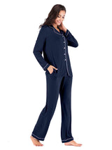 Collared Neck Long Sleeve Loungewear Set with Pockets king-general-store-5710.myshopify.com