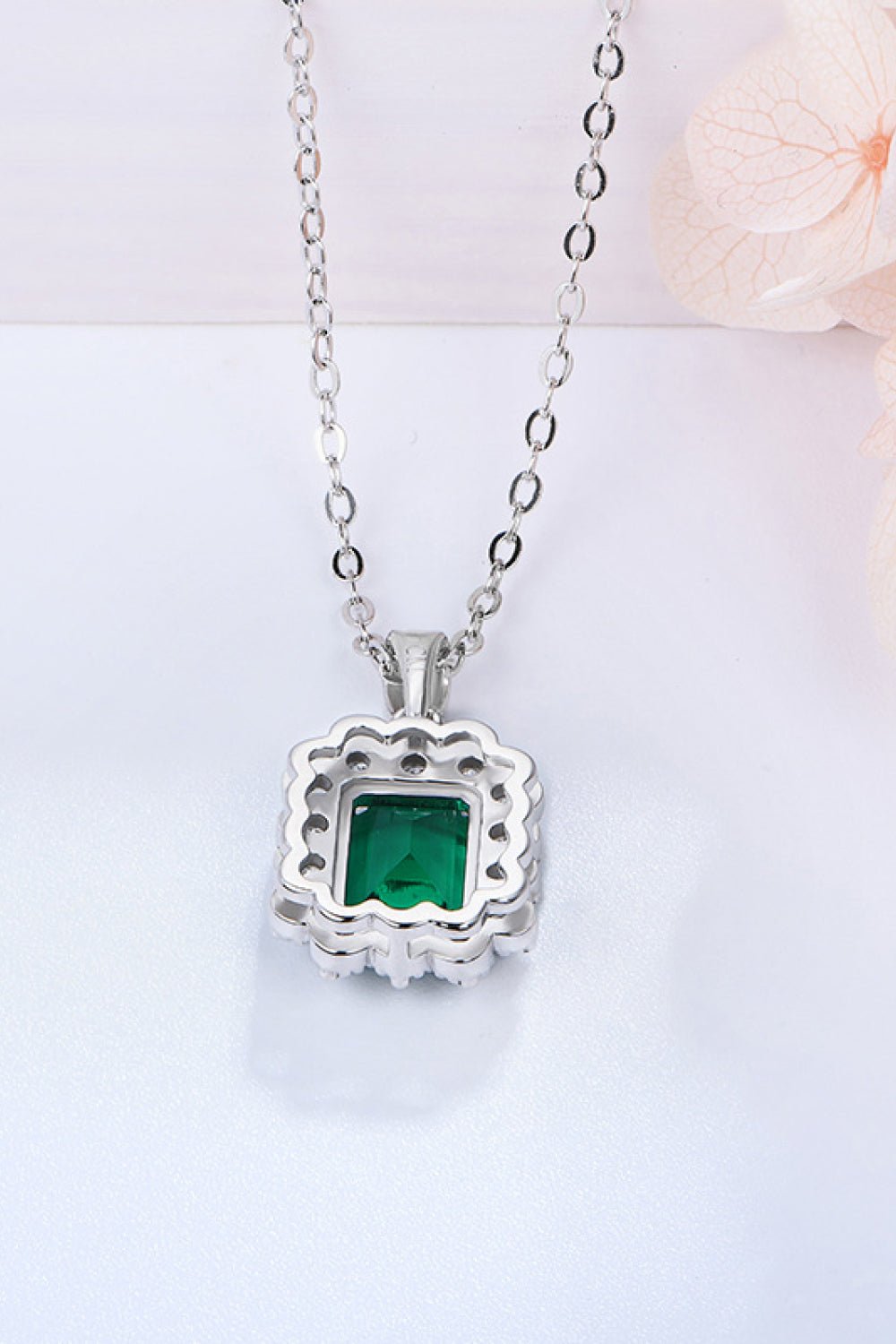 1.5 Carat Lab-Grown Emerald Pendant 925 Sterling Silver Necklace - Kings Crown Jewel Boutique