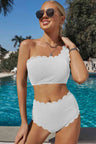 Scalloped Trim One-Shoulder Bikini Set king-general-store-5710.myshopify.com