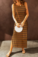 Striped Slit Sleeveless Maxi Dress king-general-store-5710.myshopify.com