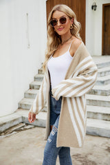 Woven Right Two-Tone Open Front Fuzzy Longline Cardigan king-general-store-5710.myshopify.com