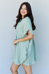 Ninexis Out Of Time Full Size Ruffle Hem Dress with Drawstring Waistband in Light Sage king-general-store-5710.myshopify.com