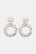 Round Shape Raffia Grass Dangle Earrings king-general-store-5710.myshopify.com