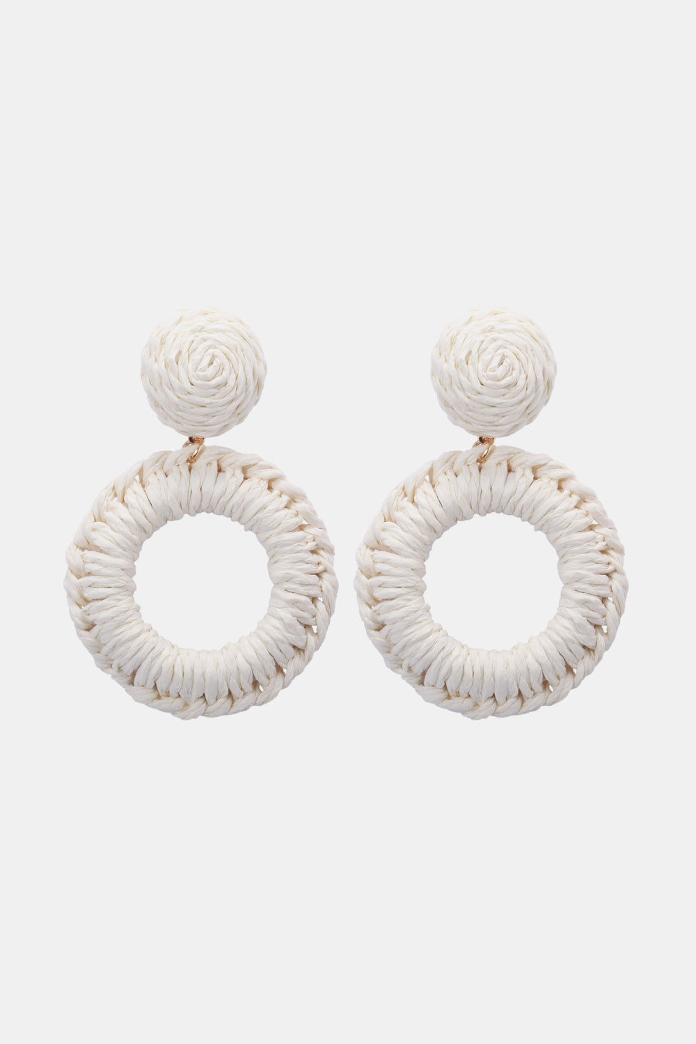 Round Shape Raffia Grass Dangle Earrings king-general-store-5710.myshopify.com