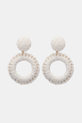 Round Shape Raffia Grass Dangle Earrings king-general-store-5710.myshopify.com