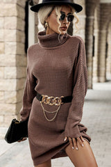 Turtleneck Dropped Shoulder Mini Sweater Dress king-general-store-5710.myshopify.com