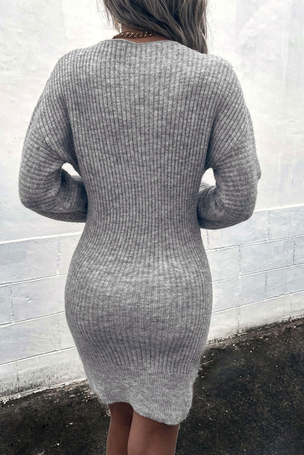 Ribbed Long Sleeve Sweater Dress king-general-store-5710.myshopify.com