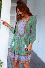 Floral Tied Balloon Sleeve Mini Dress king-general-store-5710.myshopify.com