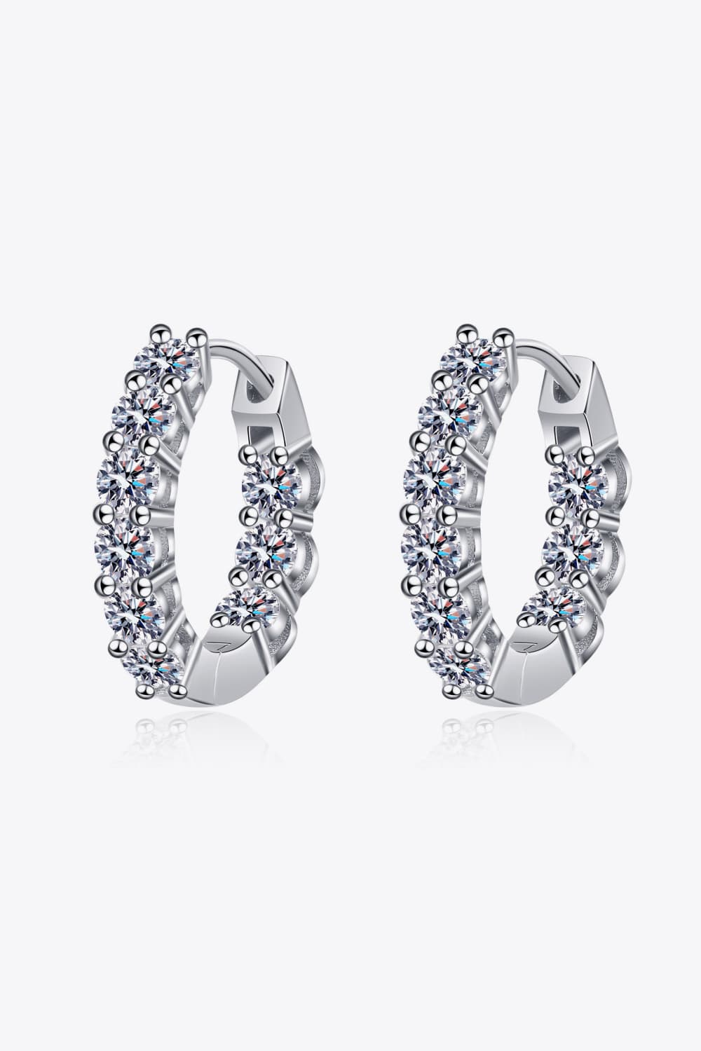 1.8 Carat Moissanite Hoop Earrings - Kings Crown Jewel Boutique