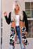 Printed Color Block Open Front Cardigan king-general-store-5710.myshopify.com