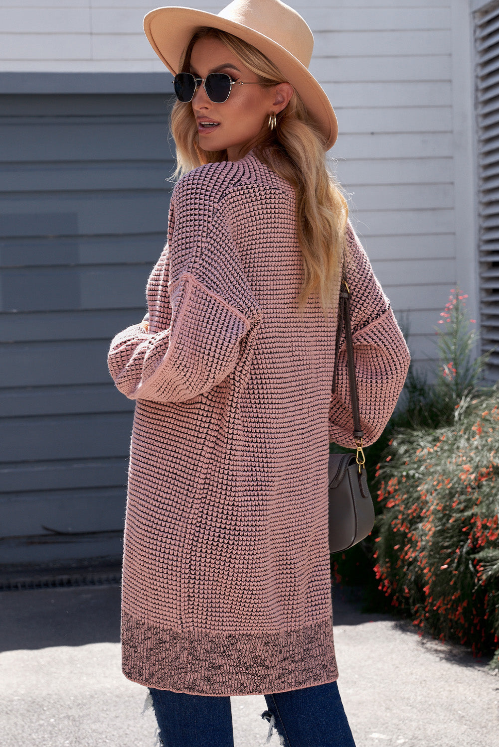 Heathered Open Front Longline Cardigan king-general-store-5710.myshopify.com