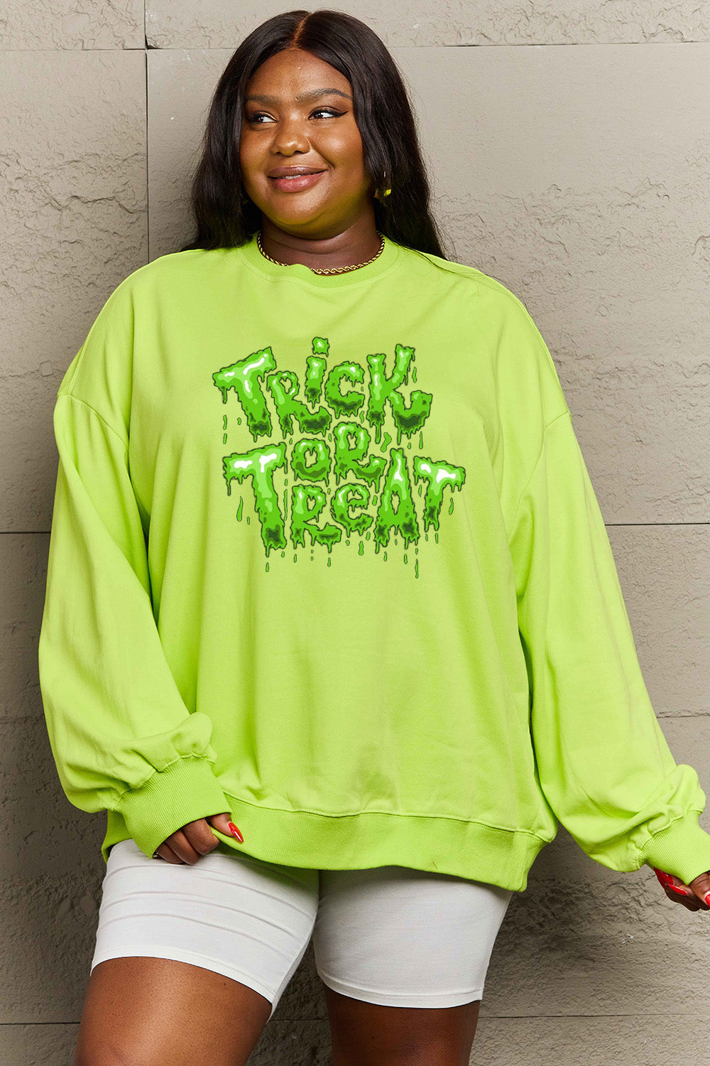 Simply Love Full Size TRICK OR TREAT Graphic Sweatshirt king-general-store-5710.myshopify.com