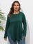 Plus Size Round Neck Long Sleeve Slit T-Shirt king-general-store-5710.myshopify.com