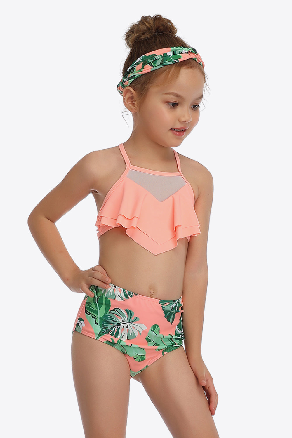 Botanical Print Ruffled Two-Piece Swim Set king-general-store-5710.myshopify.com