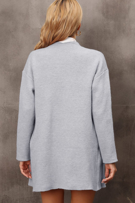 Waterfall Collar Longline Cardigan with Side Pockets king-general-store-5710.myshopify.com