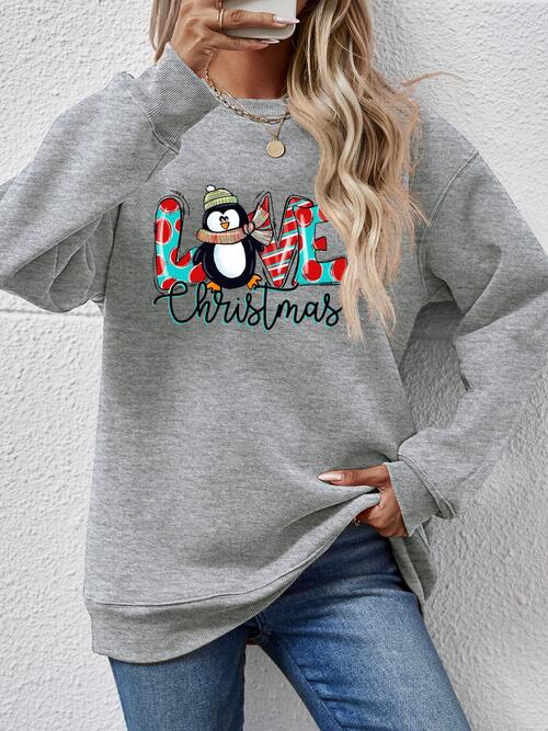 LIVE CHRISTMAS Drop Shoulder Round Neck Sweatshirt king-general-store-5710.myshopify.com