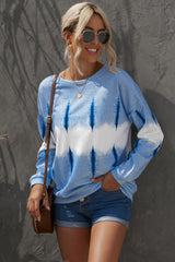 Tie-Dye Drop Shoulder Round Neck Sweatshirt king-general-store-5710.myshopify.com