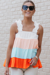 Color Block Ruffle Strap Tank king-general-store-5710.myshopify.com