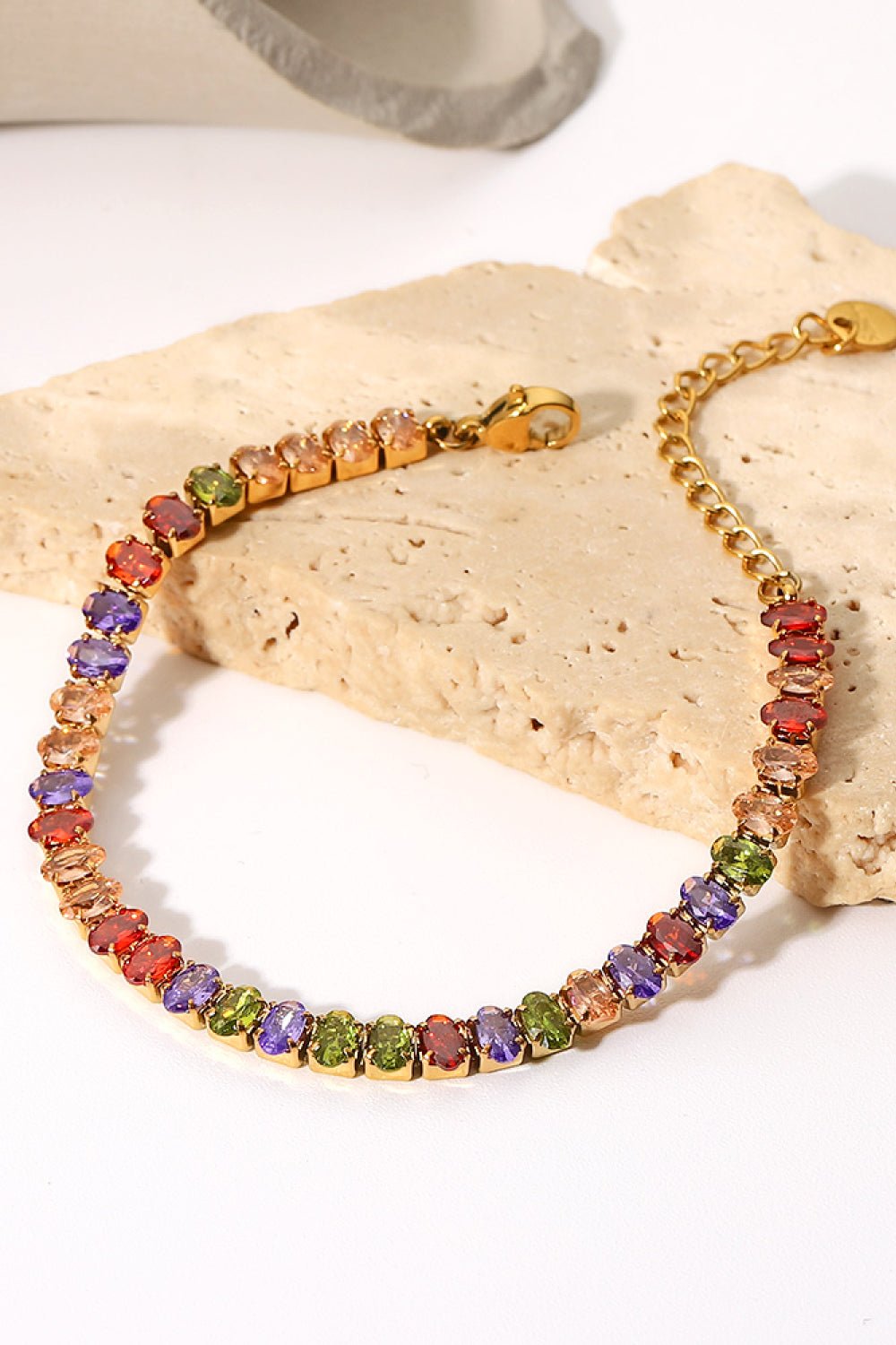 18K Gold Plated Multicolored Zircon Bracelet - Kings Crown Jewel Boutique