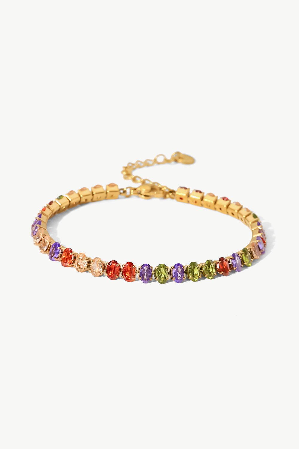 18K Gold Plated Multicolored Zircon Bracelet - Kings Crown Jewel Boutique