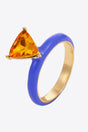 18K Gold Plated Triangle Glass Stone Ring - Kings Crown Jewel Boutique