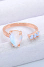 18K Rose Gold-Plated Moonstone Open Ring - Kings Crown Jewel Boutique