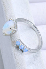 18K Rose Gold-Plated Moonstone Open Ring - Kings Crown Jewel Boutique