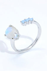 18K Rose Gold-Plated Moonstone Open Ring - Kings Crown Jewel Boutique