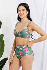 Marina West Swim Take A Dip Twist High-Rise Bikini in Sage king-general-store-5710.myshopify.com