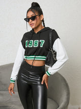 1987 Graphic Cropped Hoodie - Kings Crown Jewel Boutique