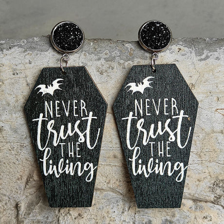 Coffin Shape Wooden Dangle Earrings king-general-store-5710.myshopify.com