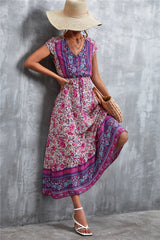 V-Neck Short Sleeve Printed Maxi Dress king-general-store-5710.myshopify.com