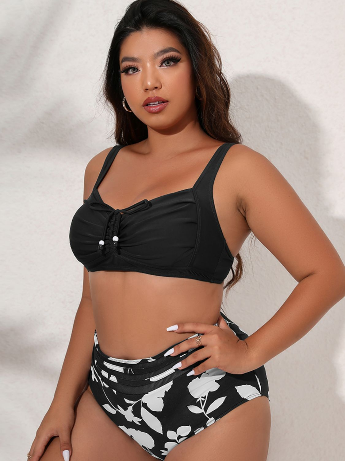 Plus Size Printed Gathered Detail Bikini Set king-general-store-5710.myshopify.com