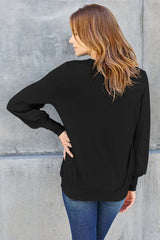 Basic Bae Full Size V-Neck Lantern Sleeve Blouse king-general-store-5710.myshopify.com