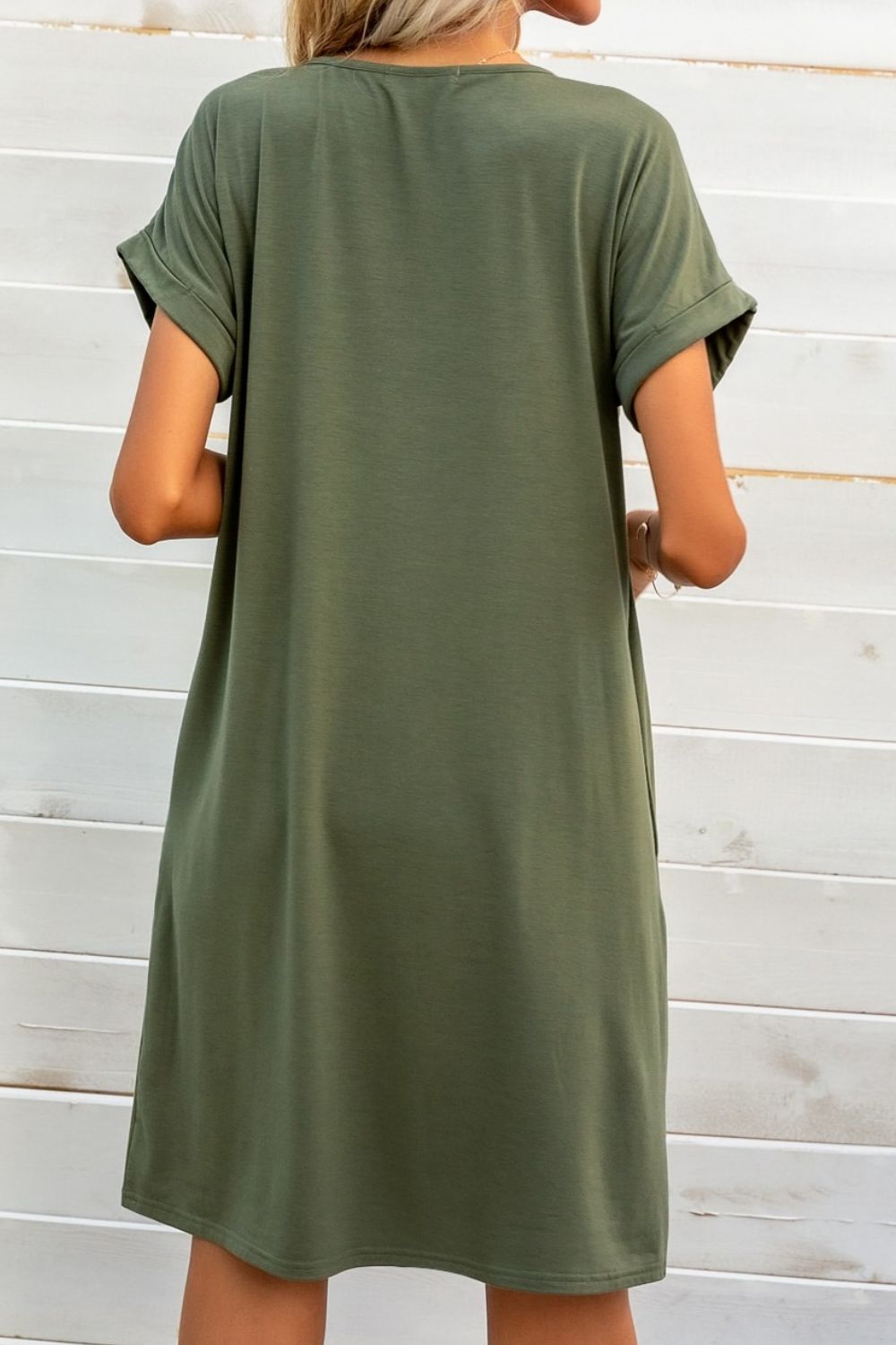 Scoop Neck Short Sleeve Pocket Dress king-general-store-5710.myshopify.com