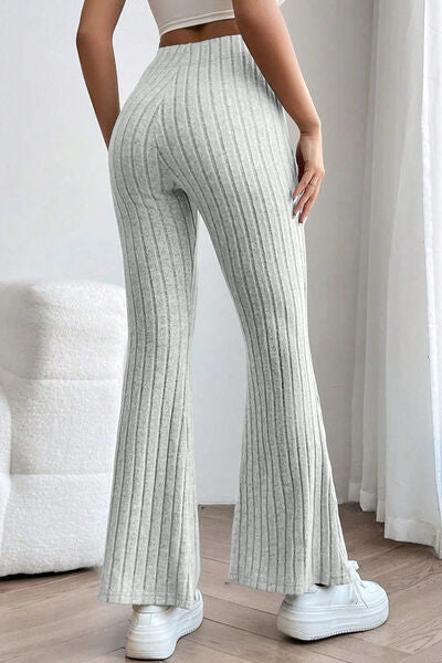 Basic Bae Full Size Ribbed High Waist Flare Pants king-general-store-5710.myshopify.com