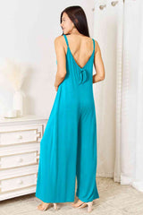 Double Take Full Size Soft Rayon Spaghetti Strap Tied Wide Leg Jumpsuit king-general-store-5710.myshopify.com