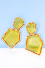 Geometrical Shape Zinc Alloy Frame Resin Dangle Earrings king-general-store-5710.myshopify.com