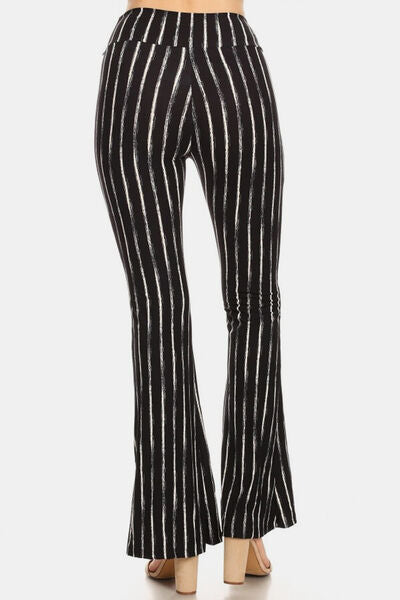 Leggings Depot Striped High Waist Flare Pants king-general-store-5710.myshopify.com