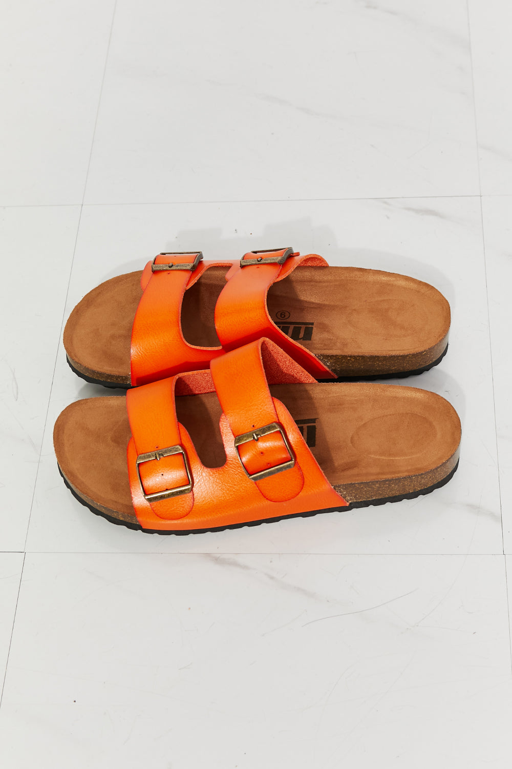 MMShoes Feeling Alive Double Banded Slide Sandals in Orange king-general-store-5710.myshopify.com