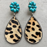 Turquoise Flower Teardrop Earrings king-general-store-5710.myshopify.com