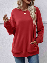 Dropped Shoulder Sweatshirt with Pockets king-general-store-5710.myshopify.com