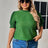 Plus Size Round Neck Flounce Sleeve Blouse king-general-store-5710.myshopify.com