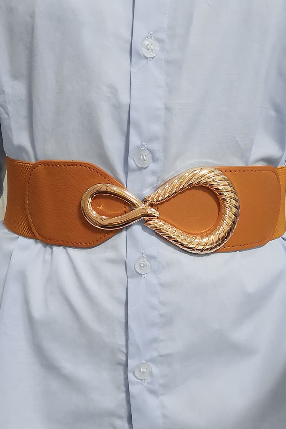 Ribbed Alloy Buckle Elastic Belt king-general-store-5710.myshopify.com