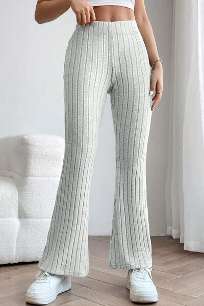 Basic Bae Full Size Ribbed High Waist Flare Pants king-general-store-5710.myshopify.com